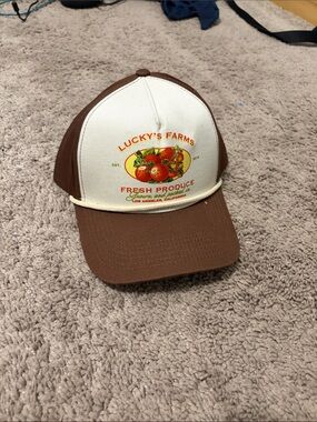 PacSun Brown and White Lucky's Farms Trucker Hat